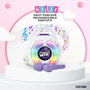 Haut-parleur rechargeable avec 2 microphones KD188