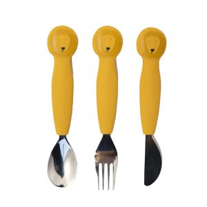 Couverts 3 pièces Lion en silicone – Trixie Baby