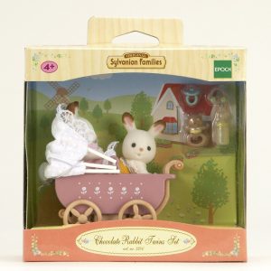 Les jumeaux Lapin Chocolat et la poussette double – Sylvanian Families