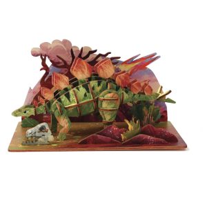 Maquette bois 3D Stégosaure et son décor – Graine Créative