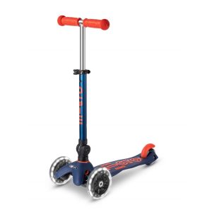 Trottinette 3 roues Mini Micro Deluxe Bleu marine pliable LED – Micro Mobility