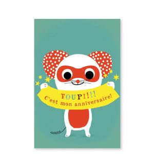 Cartes d’invitations Mouse (x8) – Pirouette Cacahouète