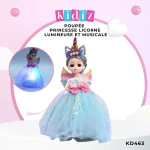 Poupée Princesse Licorne Lumineuse et Musicale KD463