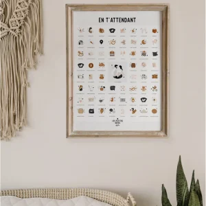 Affiche « En t&rsquo;attendant » + Encreur et tampon