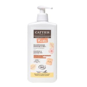 Kids Shampooing Douche 2 en 1 Corps et Cheveux au Fleur de Guimauve Bio – 500 ml – Cattier