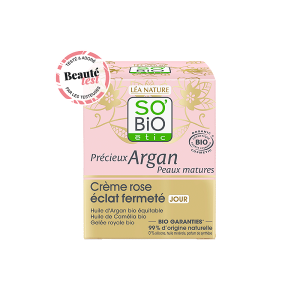 Précieux Argan Crème Rose Éclat Fermeté Jour Bio Peaux Matures -50ml– So’Bio étic
