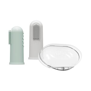 Dr. Brown&rsquo;s Brosse à dents au doigt gris/vert 2-pack