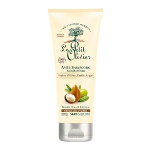 Après-Shampooing Soin Nutrition à l&rsquo;Huile d&rsquo;Olive, Karité & Argan – Cheveux Secs et Abîmés -200ml- Le Petit Olivier